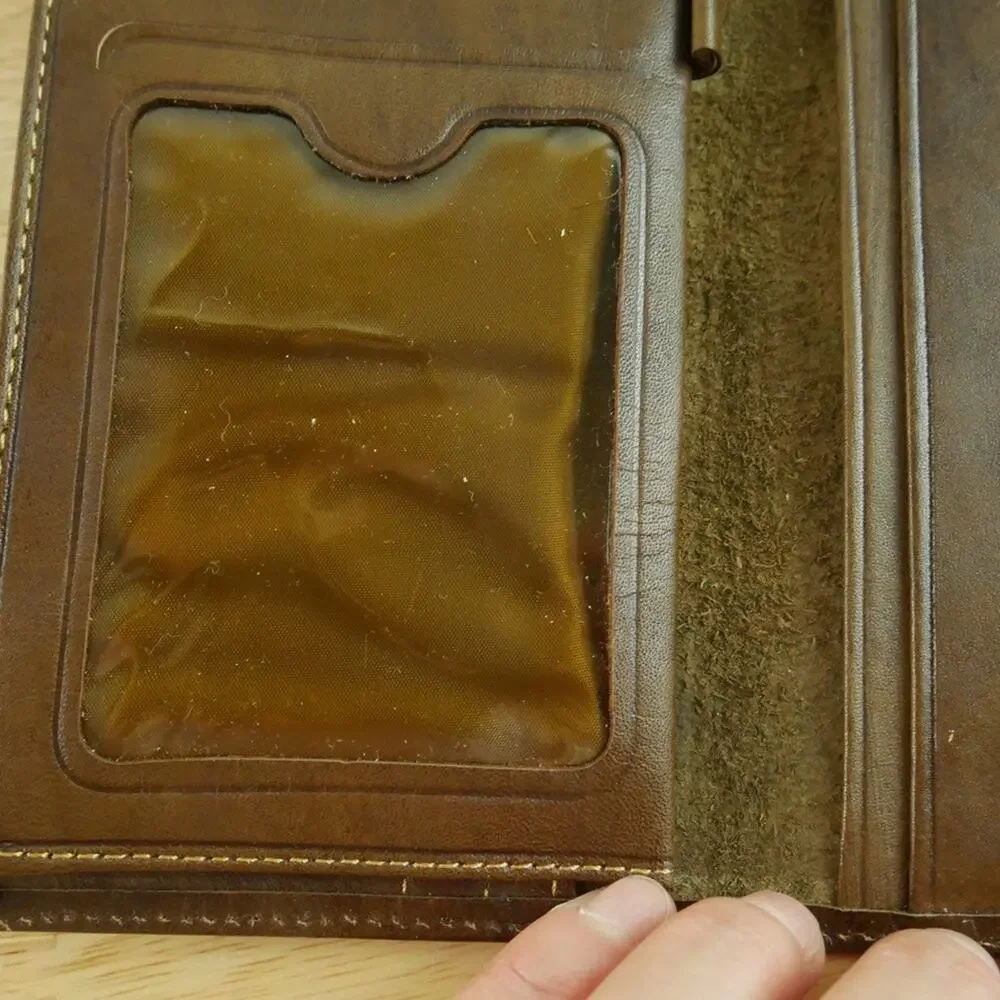 Persian Charm Negar‎ Achaemenid Soldier Folded Long Wallet Brown Leather 4x7